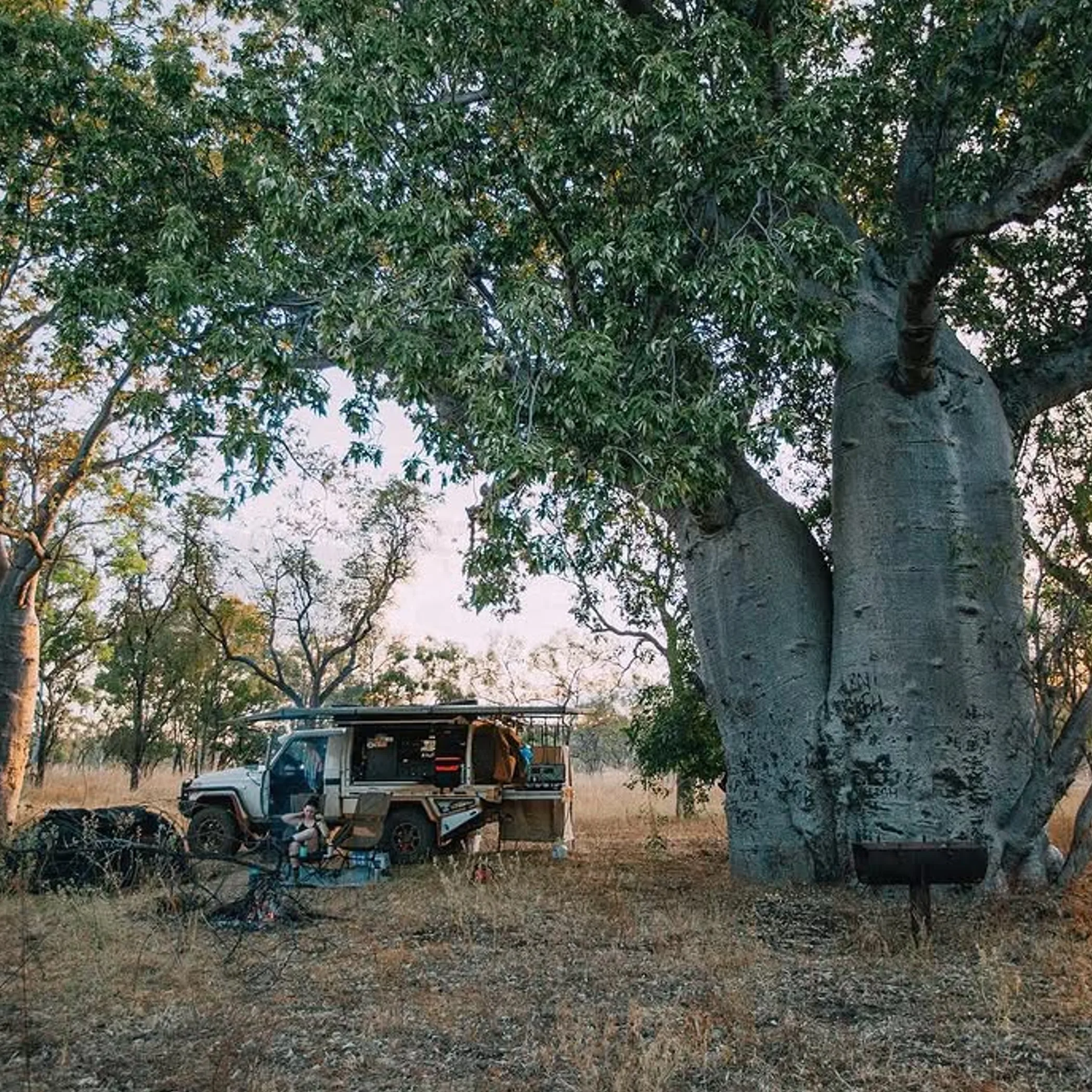 camping setup in australian outback