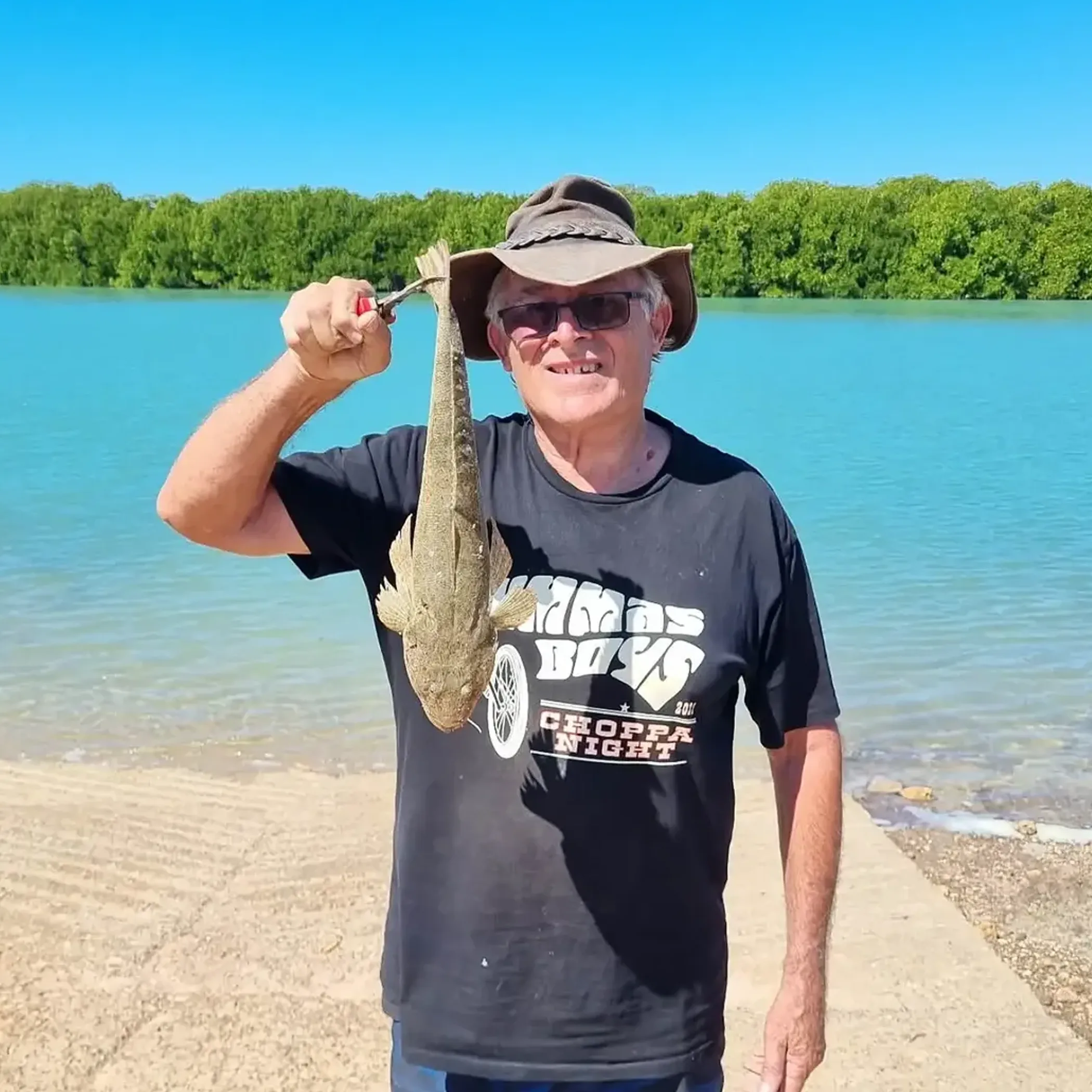 person fishing in australian outback