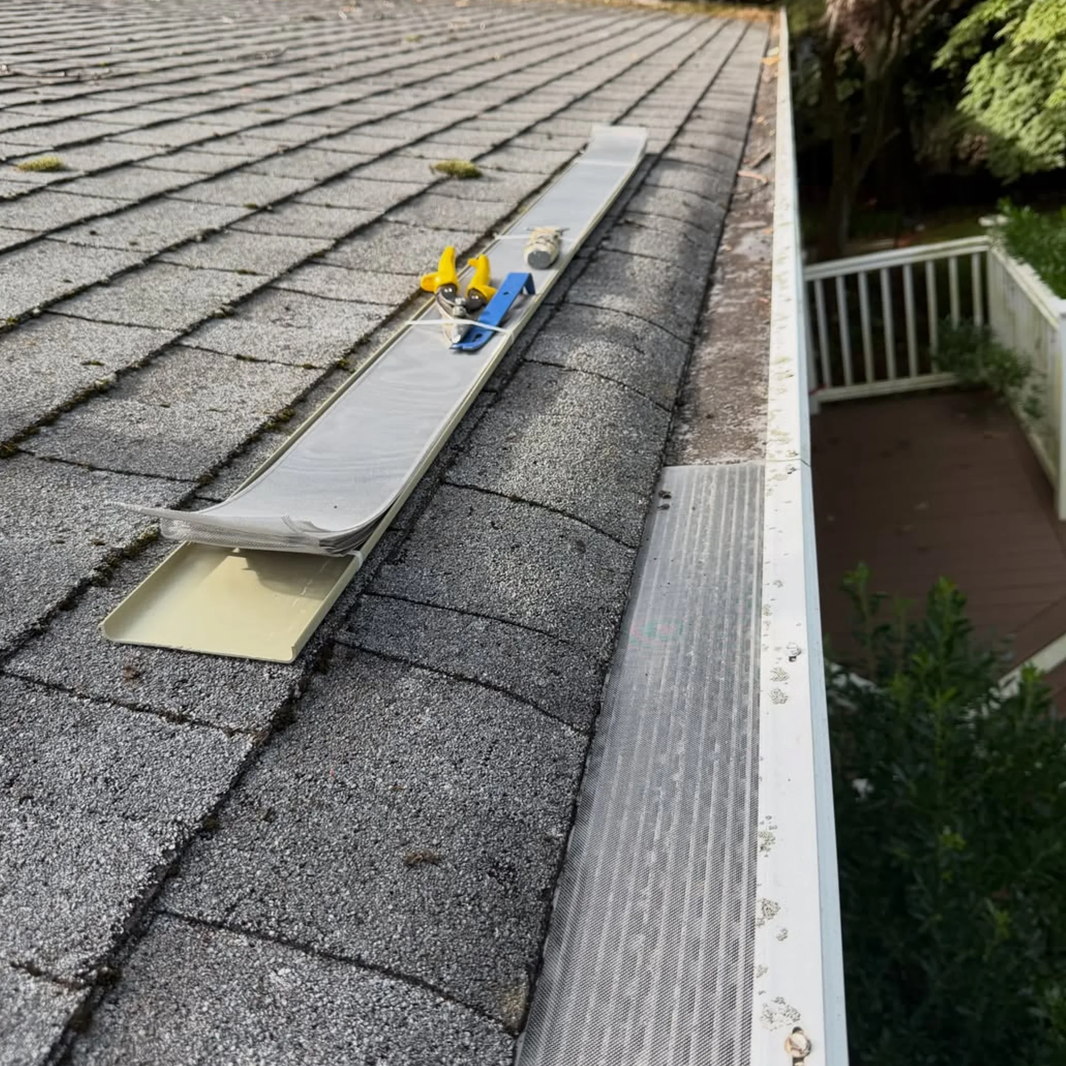 gutter maintenance on a home exterior