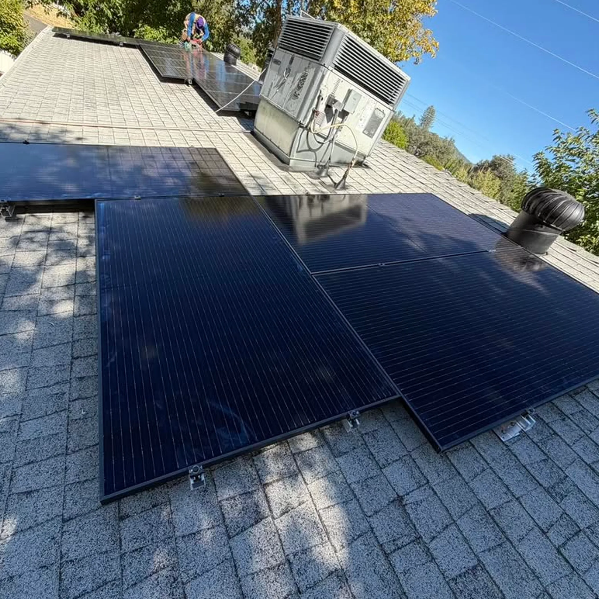 clean rooftop solar panels